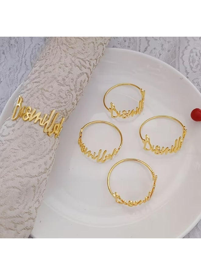 Kandid Ramadan Luxury Golden Metal Napkin Rings (5pcs) - Image 1